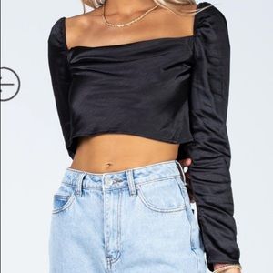 NYT Princess Polly Black Love Song Top